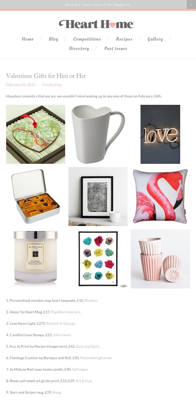 Valentines Gifts for Him or Her — Heart Home