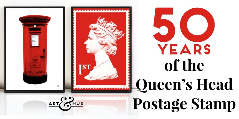50 years of the Queens Head on Postage Stamps by Art & Hue