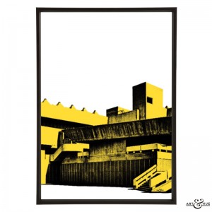 Hayward Brutalism South Bank pop art by Art & Hue in Southbank Yellow