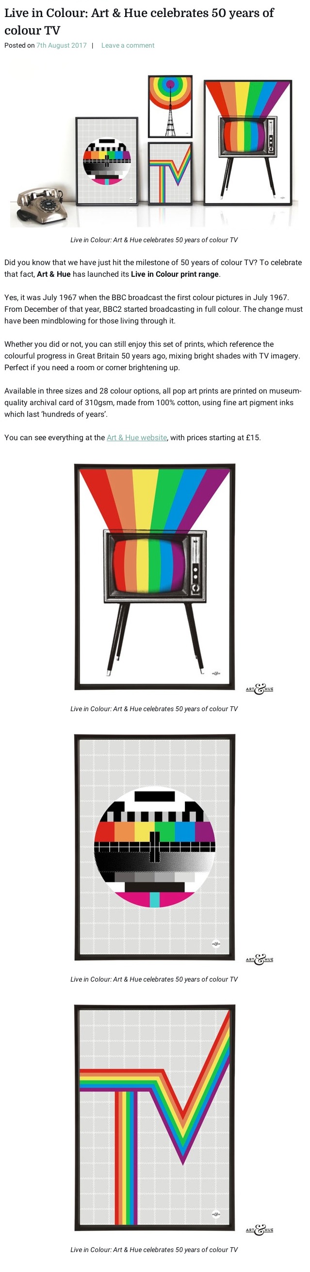 Live in Colour: Art & Hue celebrates 50 years of colour TV | Retro to Go