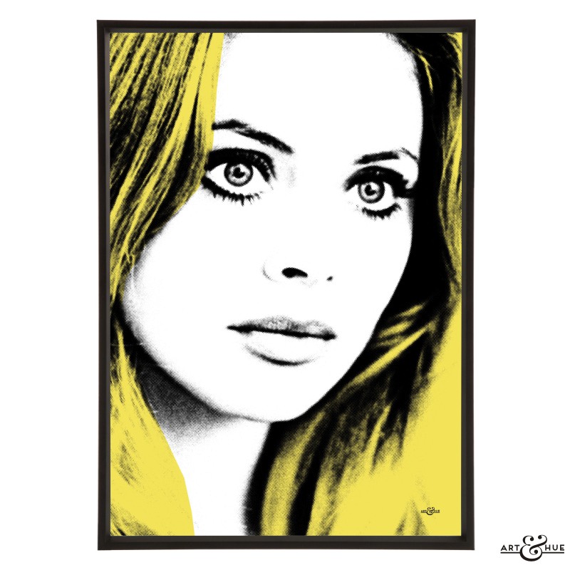 Britt Ekland pop art print in Yellow