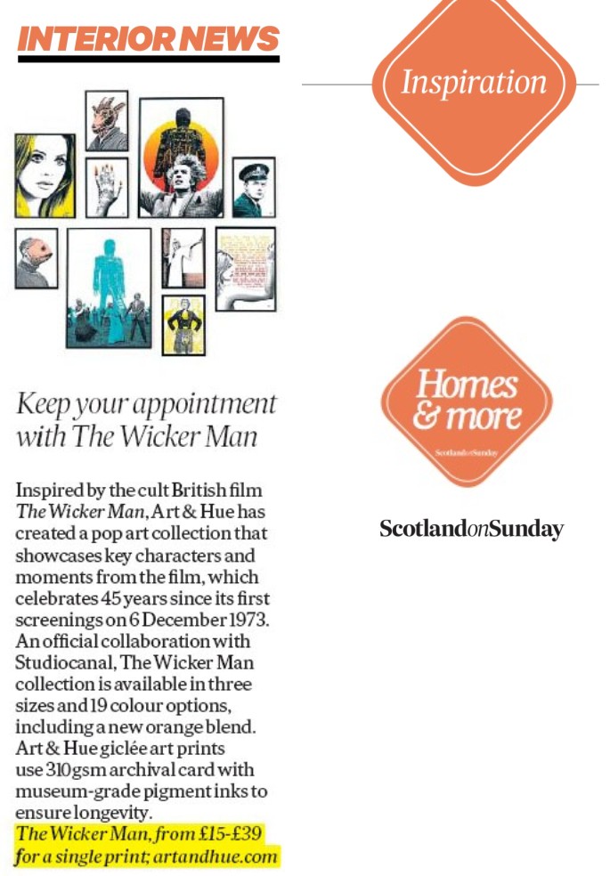 Scotland on Sunday The Wicker Man Pop Art Collection