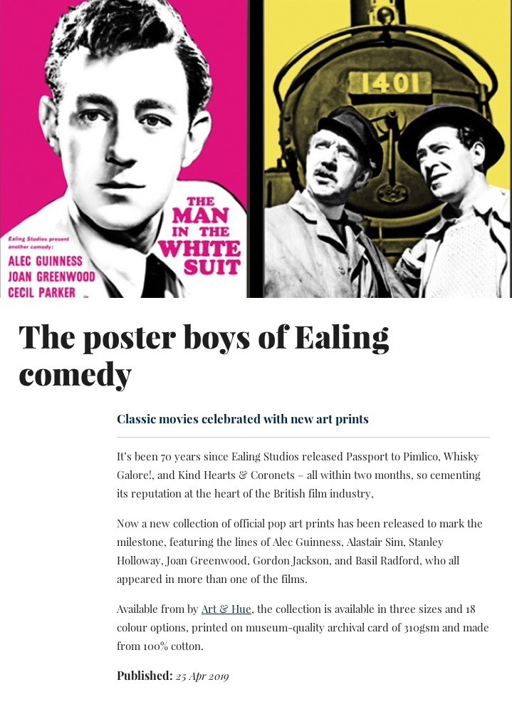 The poster boys of Ealing comedy - Classic movies celebrated with new art prints