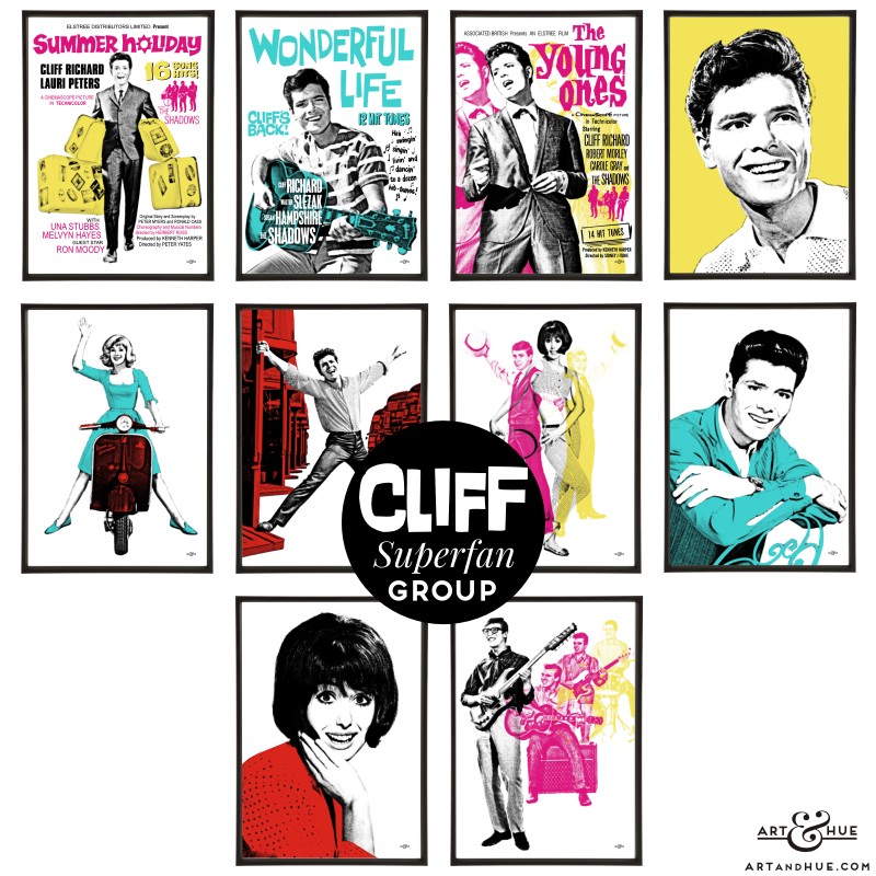 Cliff Richard group of pop art prints by Art & Hue