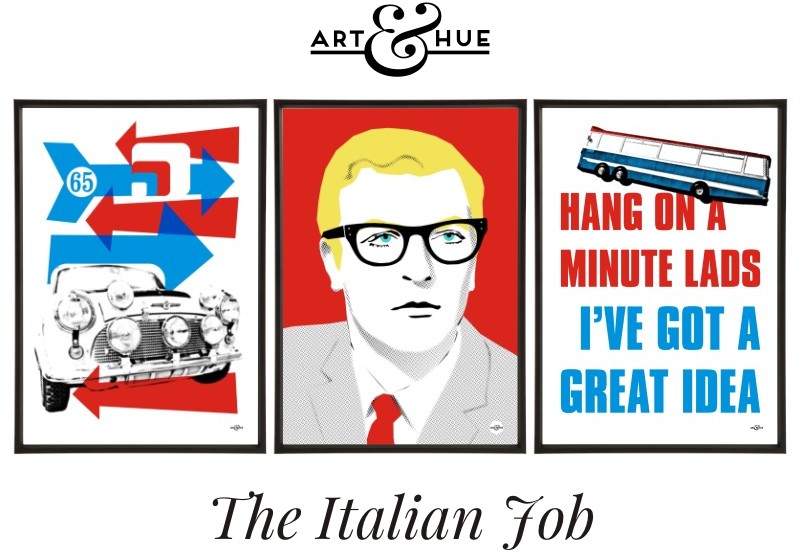 The Italian Job trio of pop art prints by Art & Hue