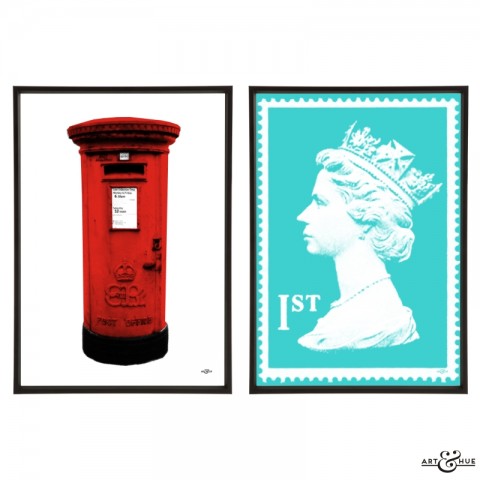 Postal Pair Of First Class Stamp Post Box Prints By Art Hue Art Hue Postal Pair Of First Class Stamp Post Box Prints By Art Hue Art Hue