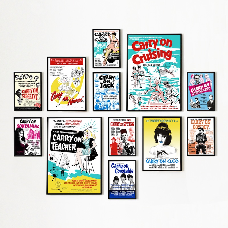 60 Years of Carry on Films - Stylish Pop Art by Art & Hue | Art & Hue