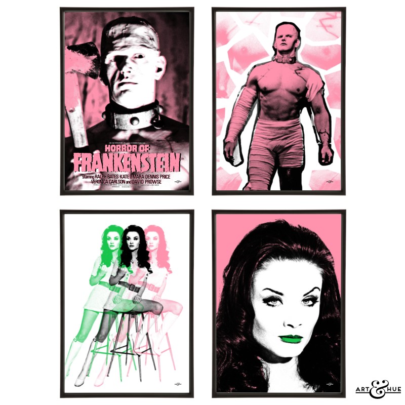 Horror of Frankenstein Group of pop art prints