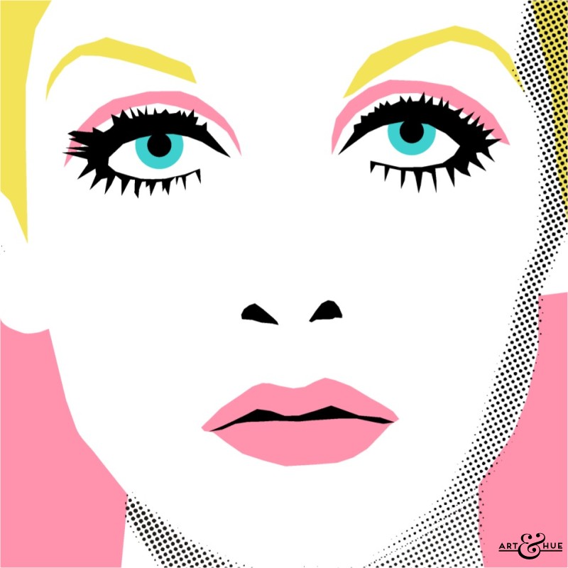 Twiggy aka Lesley Lawson illustrated pop art print