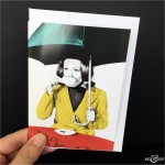 British Tea Greeting Card The Avengers Emma Peel Diana Rigg Black