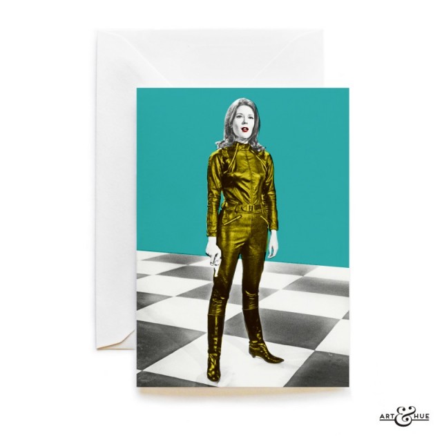 Chess Board Greeting Card The Avengers Emma Peel Diana Rigg