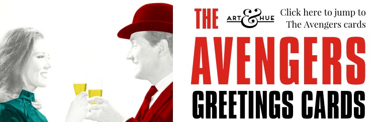 The Avengers Greetings Cards with Steed & Mrs Emma Peel by Art & Hue