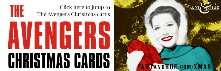 The Avengers Christmas Cards with Steed & Mrs Emma Peel by Art & Hue