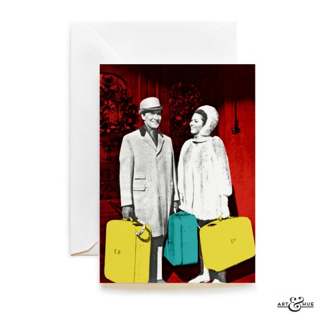 The Avengers Christmas card with John Steed & Mrs Emma Peel