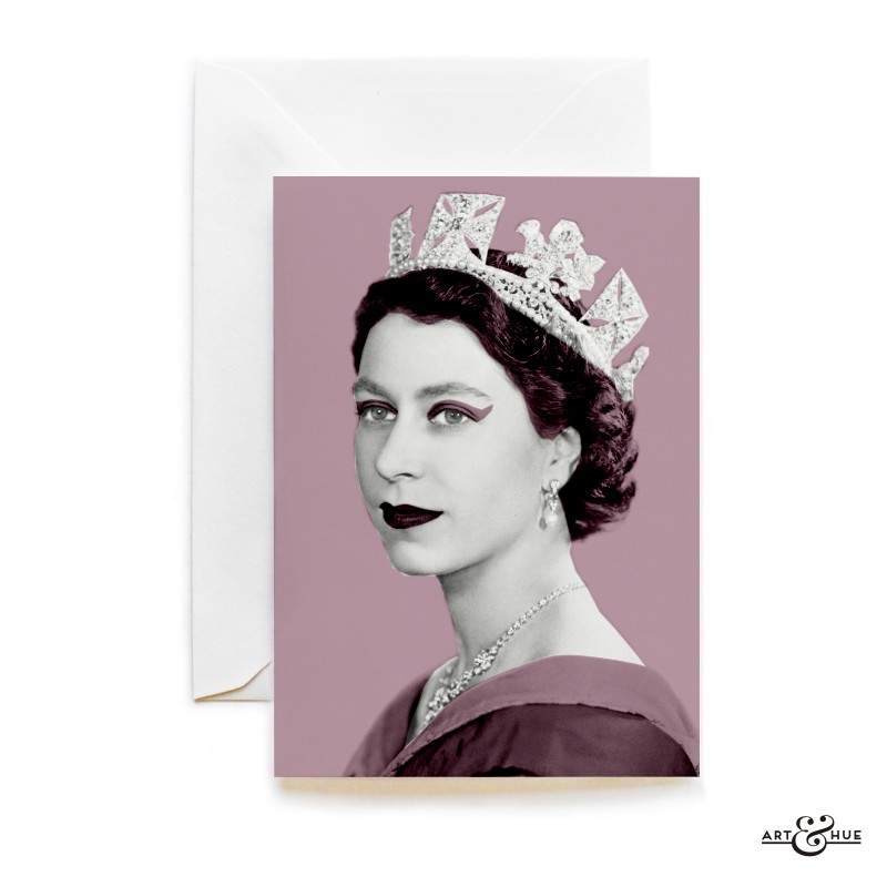 Queen Elizabeth II greeting card in Lilac by Art & Hue