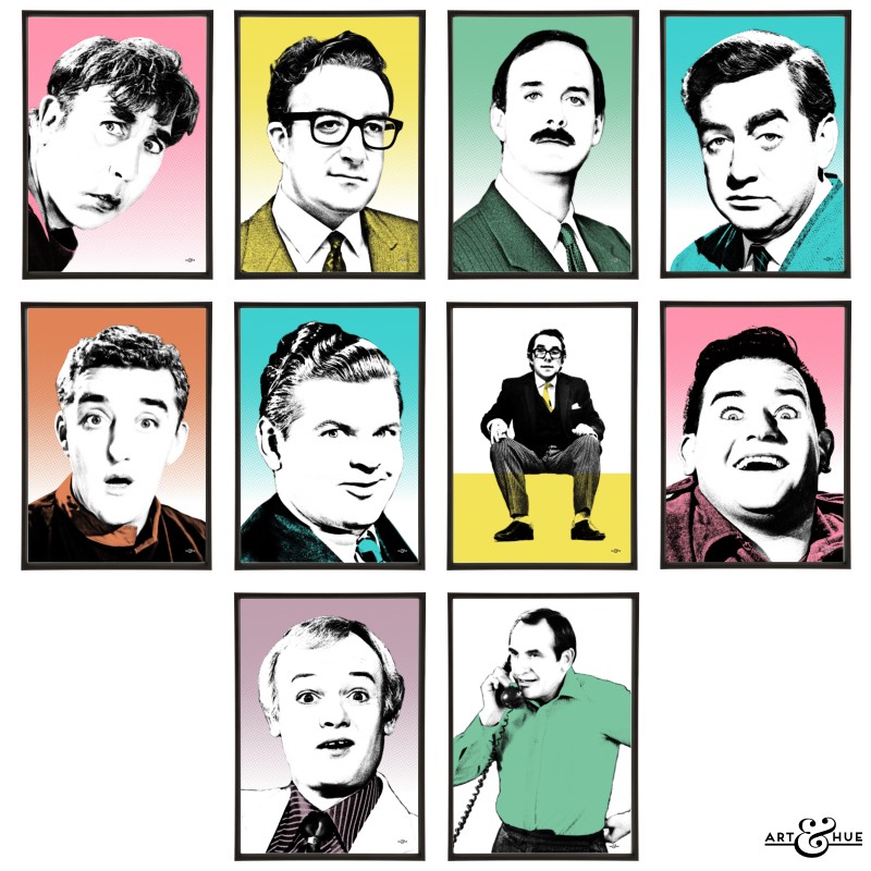 Group of 10 Funny Men pop art prints by Art & Hue