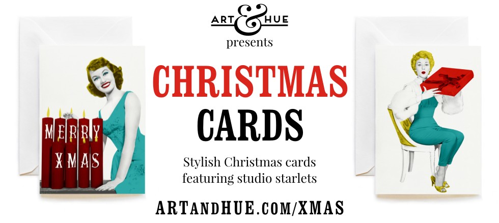 Stylish Christmas Cards featuring studio starlets & The Avengers by Art & Hue