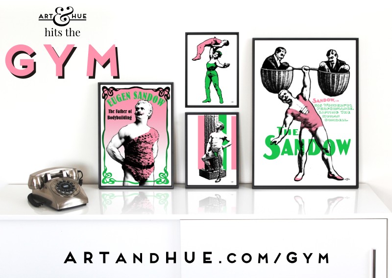 Sandow Group of pop art prints by Art & Hue