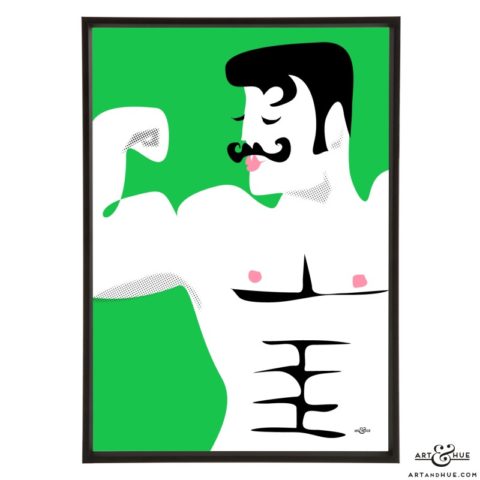 Strongman pop art illustration by Art & Hue