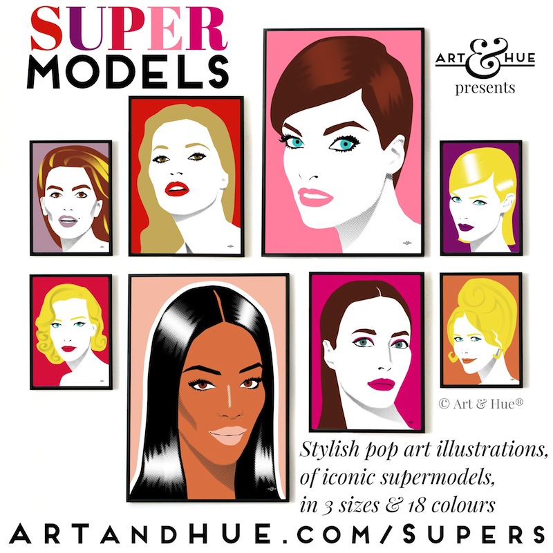 Supermodels pop art collection by Art & Hue