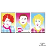 Manchesterford Trio of illustrated pop art prints by Art & Hue