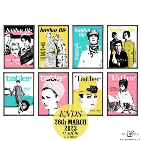London Life & Tatler pop art group by Art & Hue