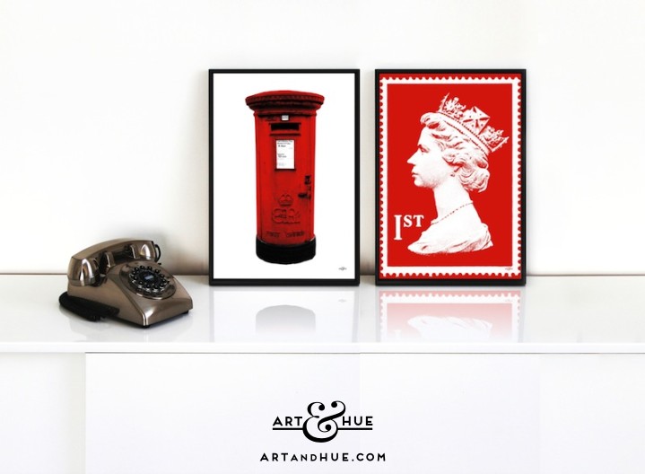 Postal Pair of Stylish Pop Art Prints by Art & Hue