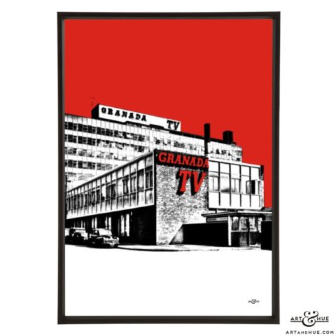 Granada TV Studios Manchester pop art print by Art & Hue