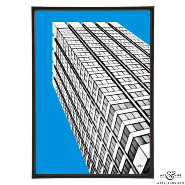 South Bank London Studios Kent House Tower pop art print by Art & Hue