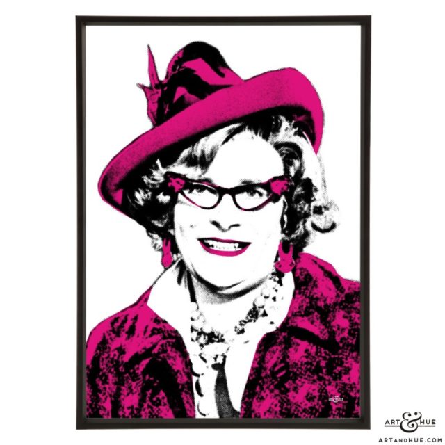 Dame Edna Everage pop art print by Art & Hue