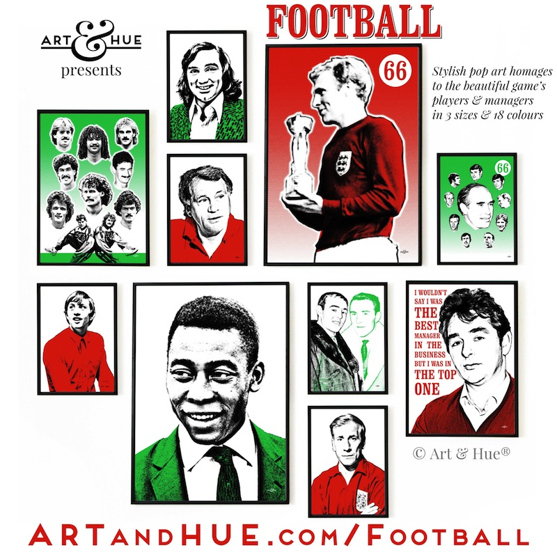 Art & Hue presents Football stylish pop art prints in homage to players & managers