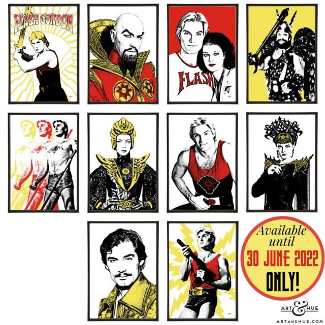 Flash Gordon group of 10 stylish pop art prints by Art & Hue