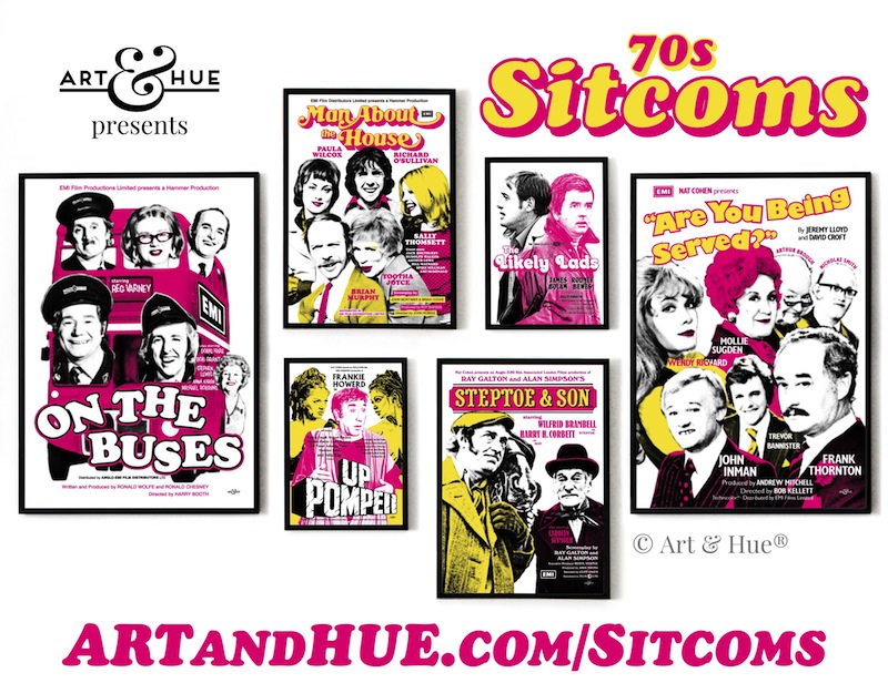 70s Sitcoms pop art prints by Art & Hue