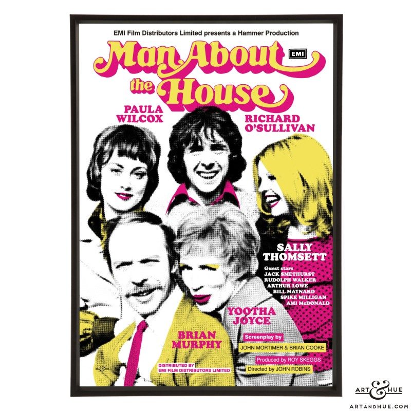 Man About The House film poster stylish pop art prints by Art & Hue
