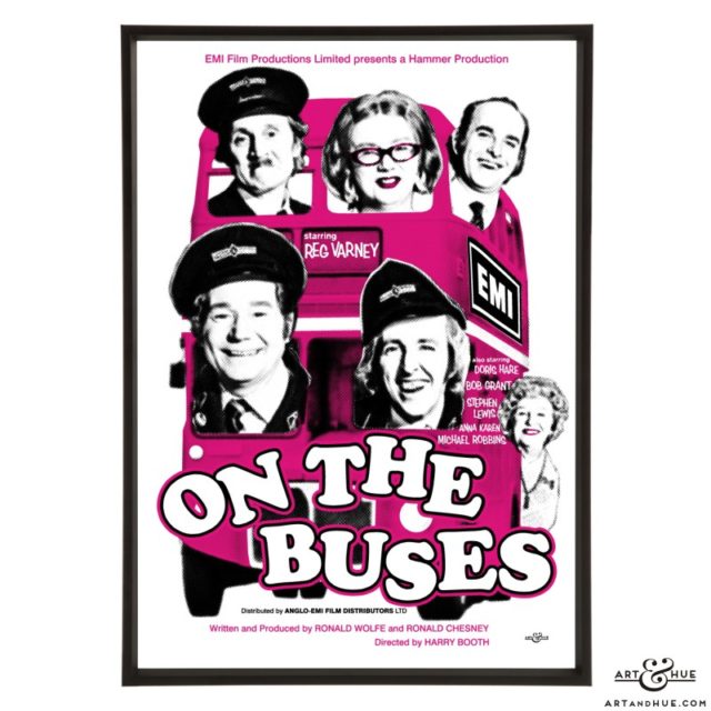 On the Buses film poster stylish pop art print by Art & Hue