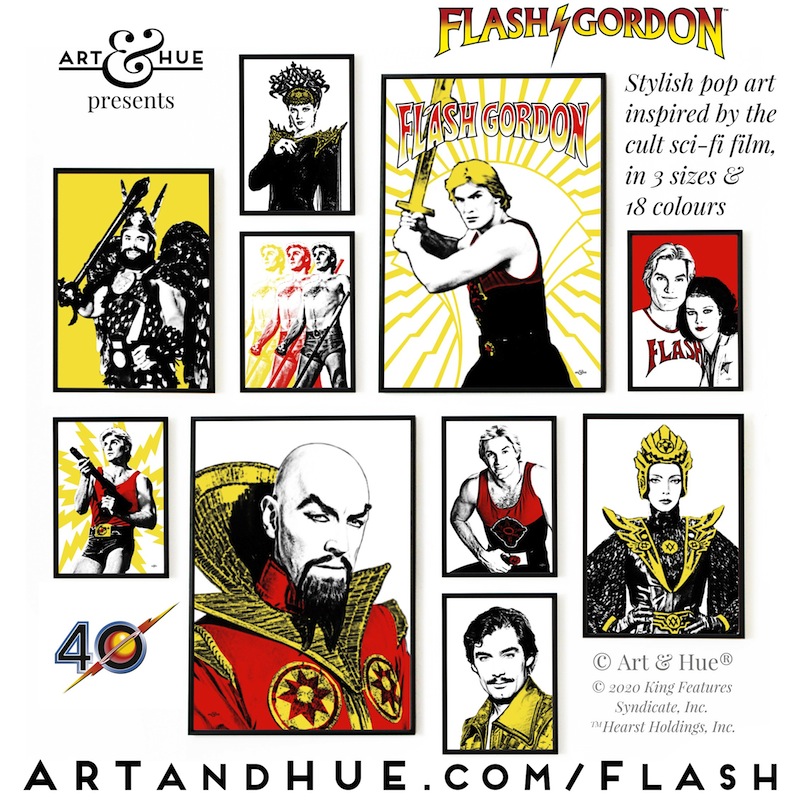 Flash Gordon pop art collection by Art & Hue