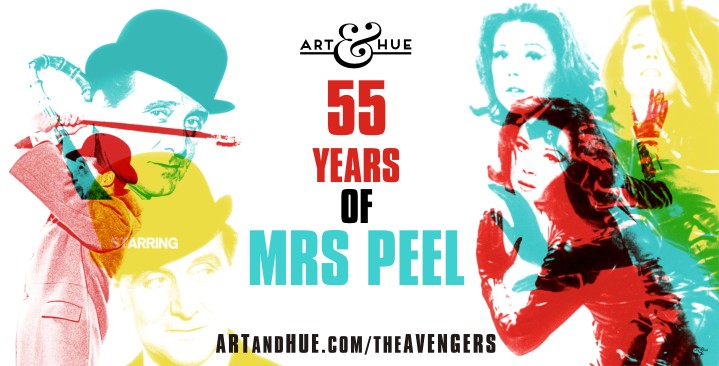 55 years of Mrs Peel pop art prints by Art & Hue