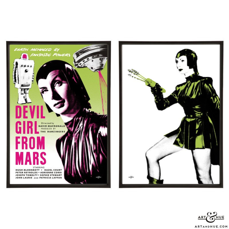 Devil Girl from Mars pair of stylish pop art prints by Art & Hue