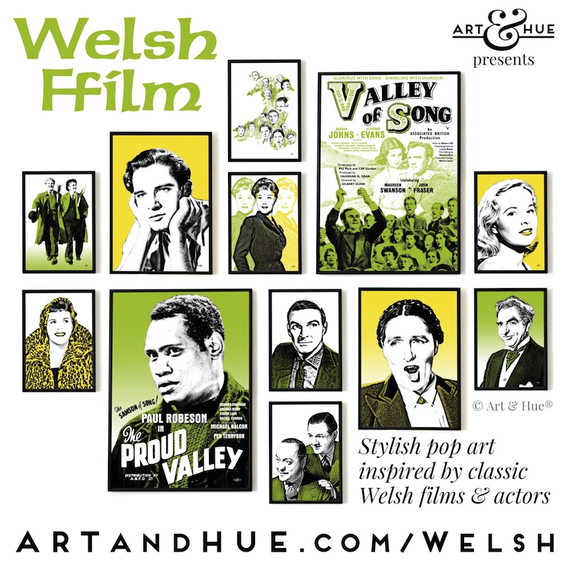 Welsh ﬀilm pop art collection by Art & Hue