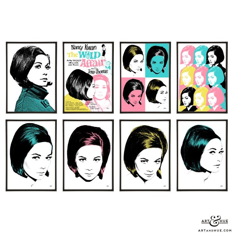 Nancy Kwan stylish pop art group by Art & Hue