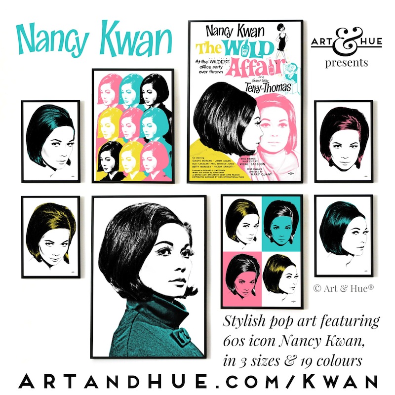 Nancy Kwan stylish pop art by Art & Hue