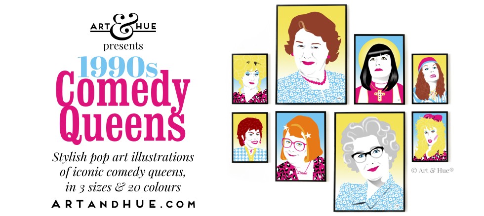 Art & Hue presents Comedy Queens stylish pop art illustrations