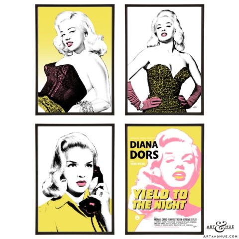 Diana Dors group of stylish pop art prints by Art & Hue