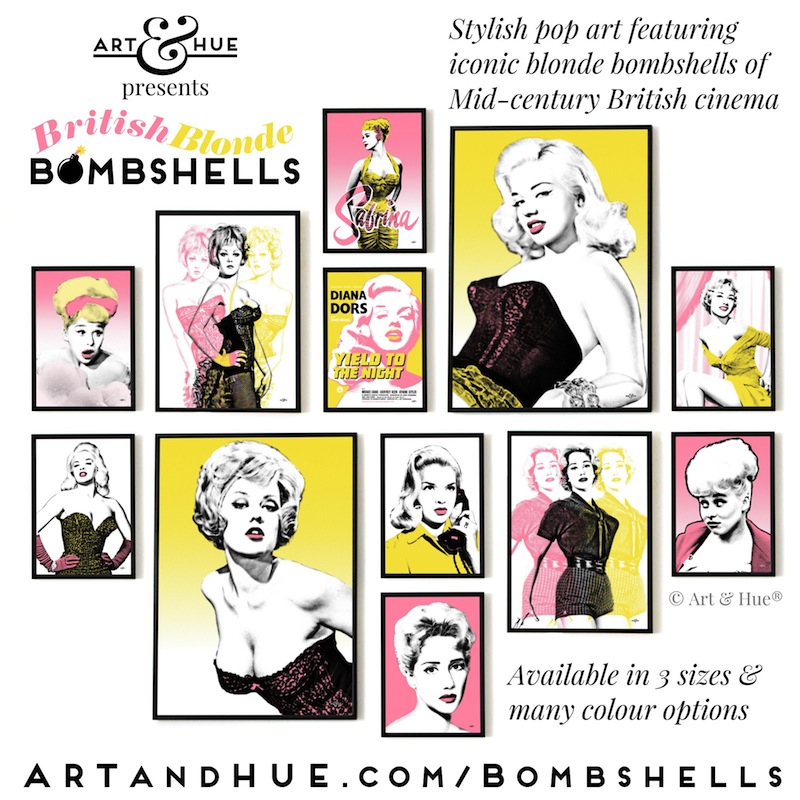 British Blonde Bombshells pop art by Art & Hue
