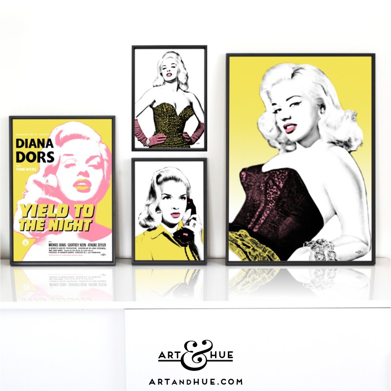 Diana Dors group of stylish pop art prints by Art & Hue
