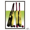 Cricket bats and balls stylish cricket pop art print by Art & Hue