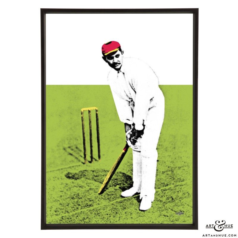 Cricketer Prince Ranji stylish cricket pop art print by Art & Hue