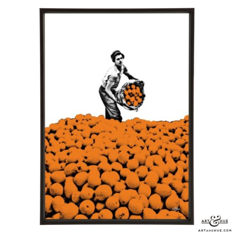 Orange Basket stylish pop art print by Art & Hue