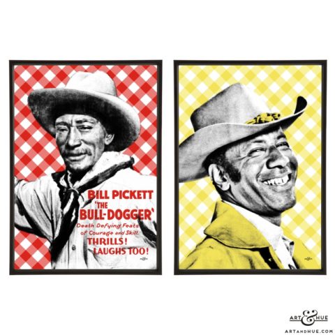 Cowboy Actors pair of stylish pop art prints by Art & Hue
