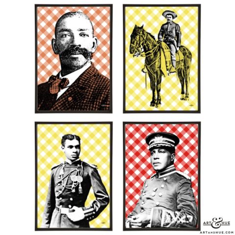 Lawmen Group of four stylish pop art prints by Art & Hue
